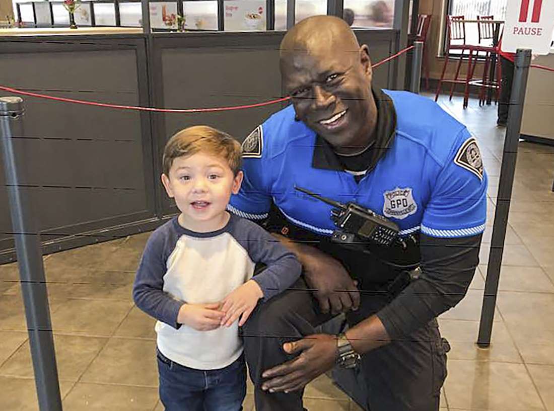 Police officer and child